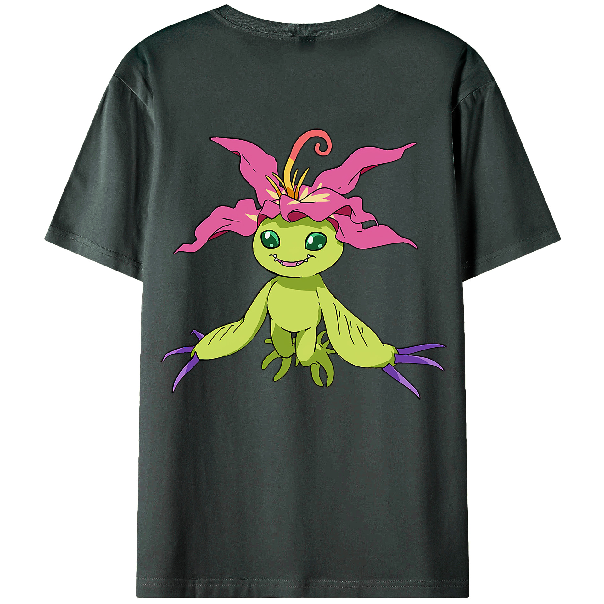（画像用） Digimon デジタルモンスター/デジモン 綿100％ メンズ半袖Tシャツ（バックプリント） 通気性